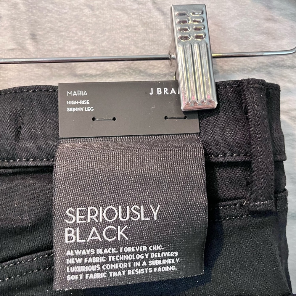 NWT J Brand 24” Maria High Rise Skinny Jeans in Seriously Black - Picture 9 of 12